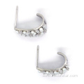 Joyas de plata de perlas genuinas 925 Earingas de ley